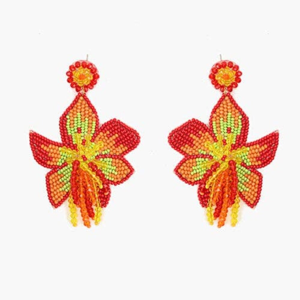 Coral Lily Earrings